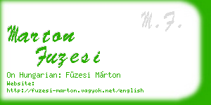 marton fuzesi business card
