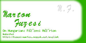 marton fuzesi business card